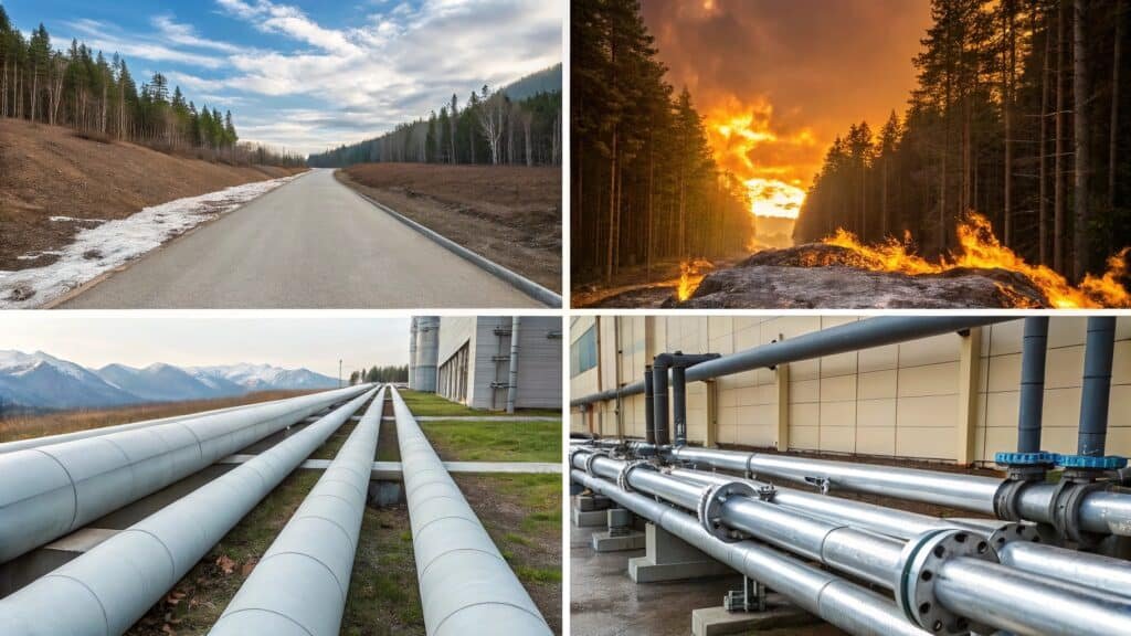 Safe pipes for natural gas installation